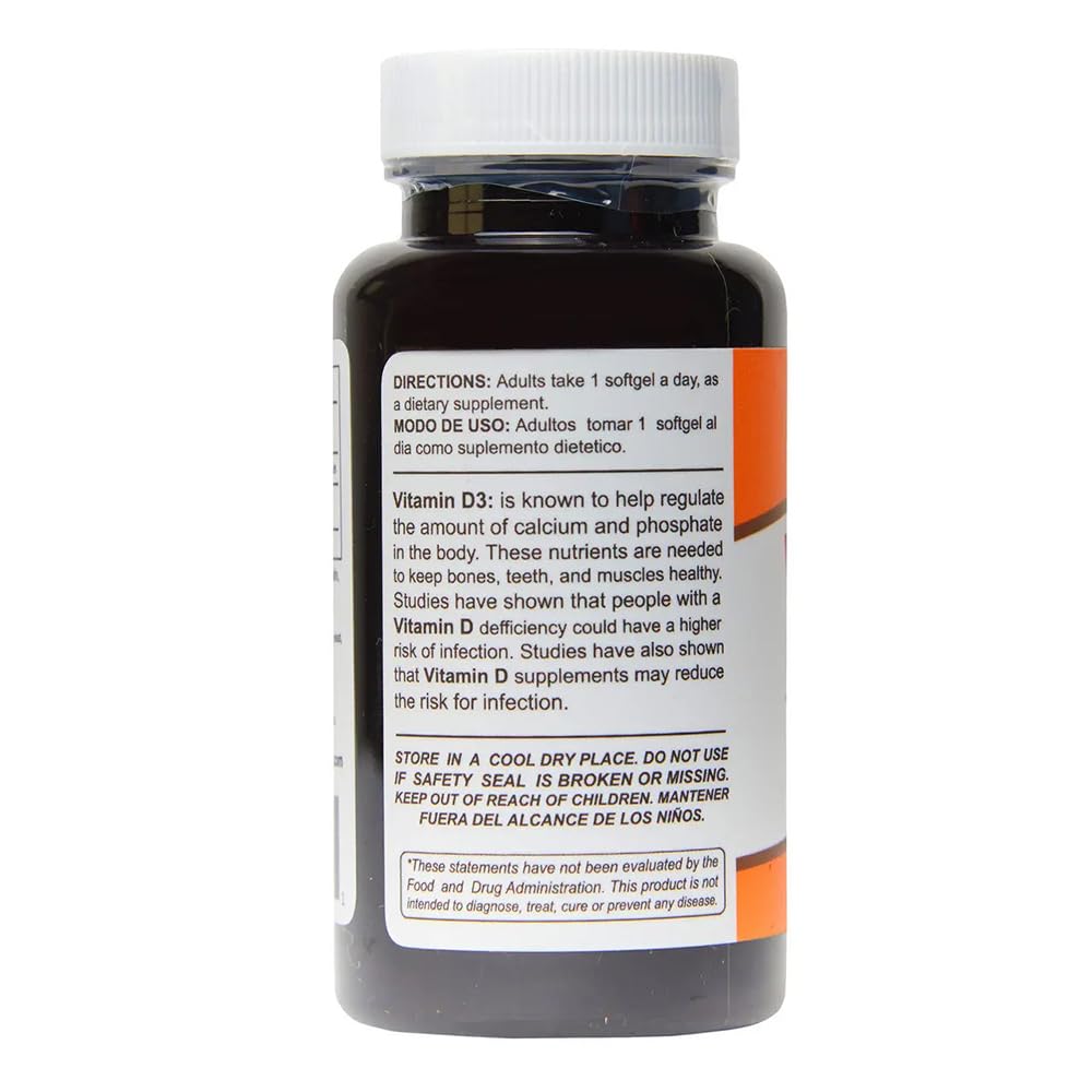 Sunshine Naturals Vitamin D3 Dietary Supplement Softgels 200