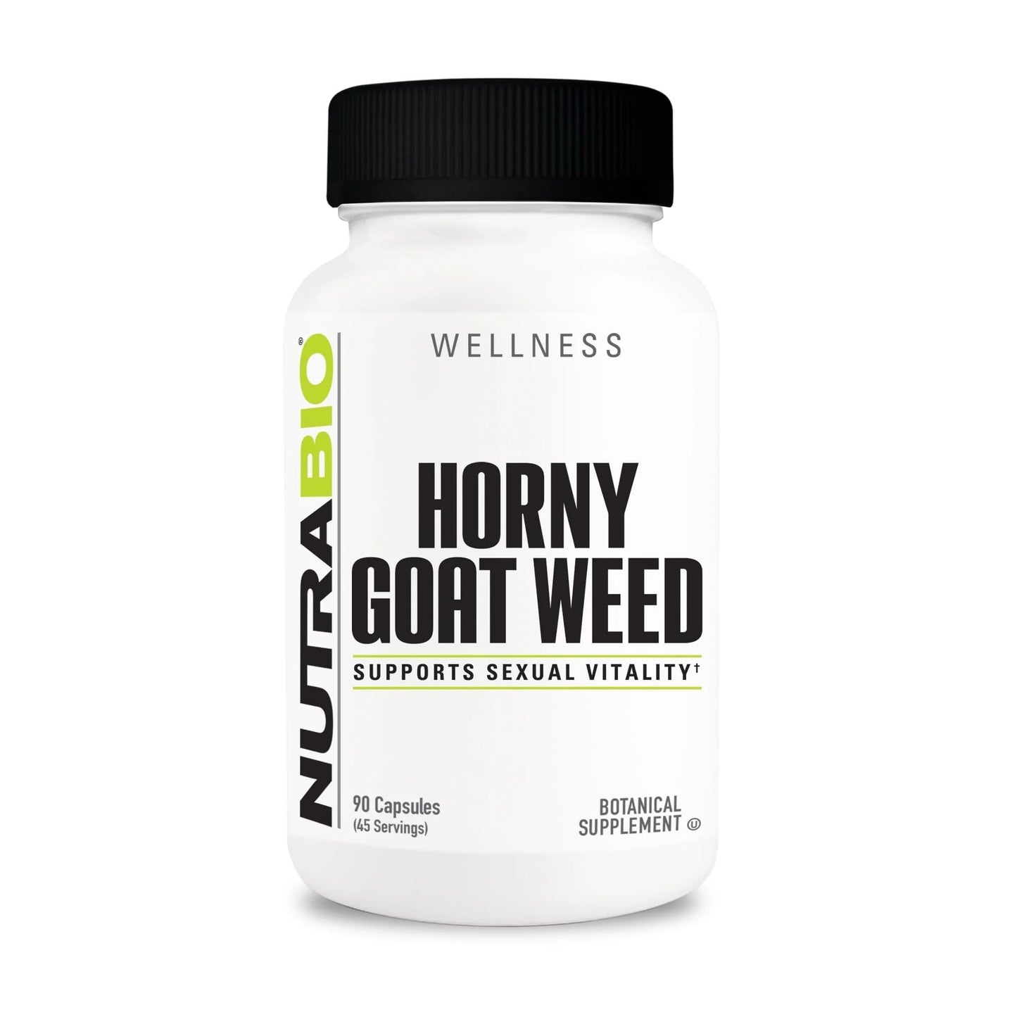 NutraBio Horny Goat Weed Extract Supplement Capsule, 90 Capsules