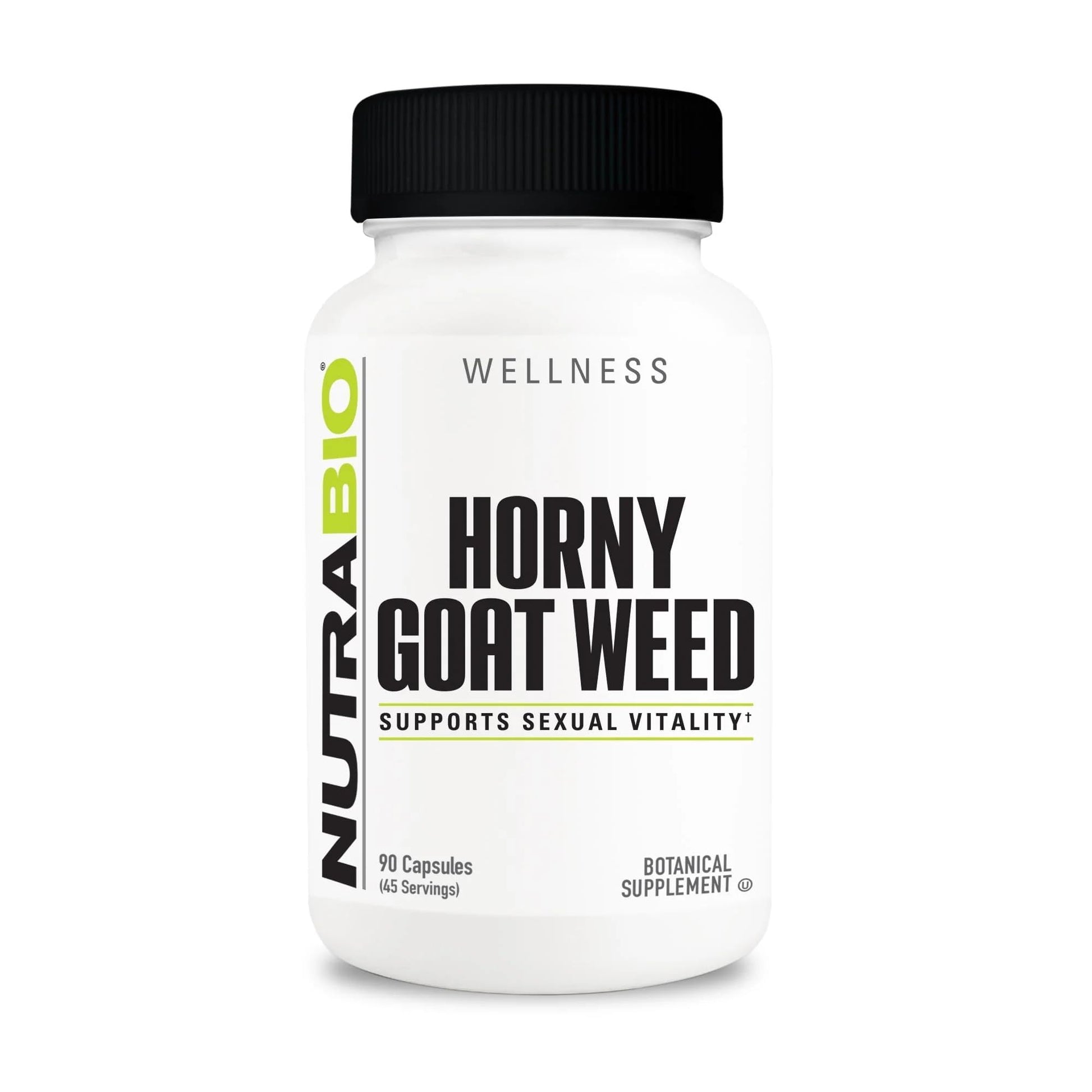 NutraBio Horny Goat Weed Extract Supplement Capsule, 90 Capsules