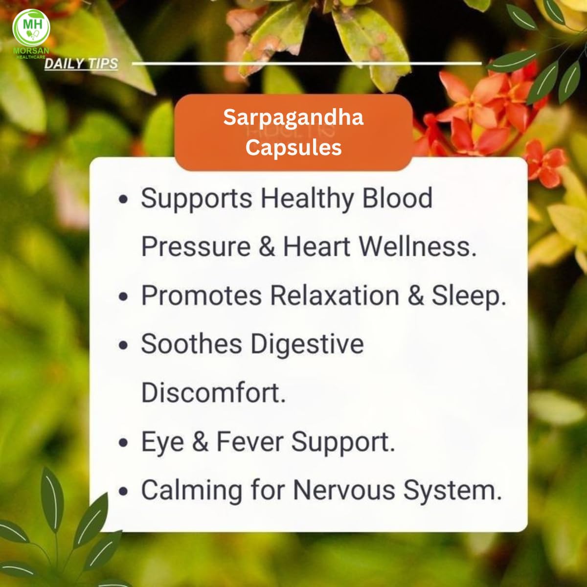 Morsan Healthcare Sarpgandha (Rauwolfia Serpentina) Veg Capsules, 60 Count