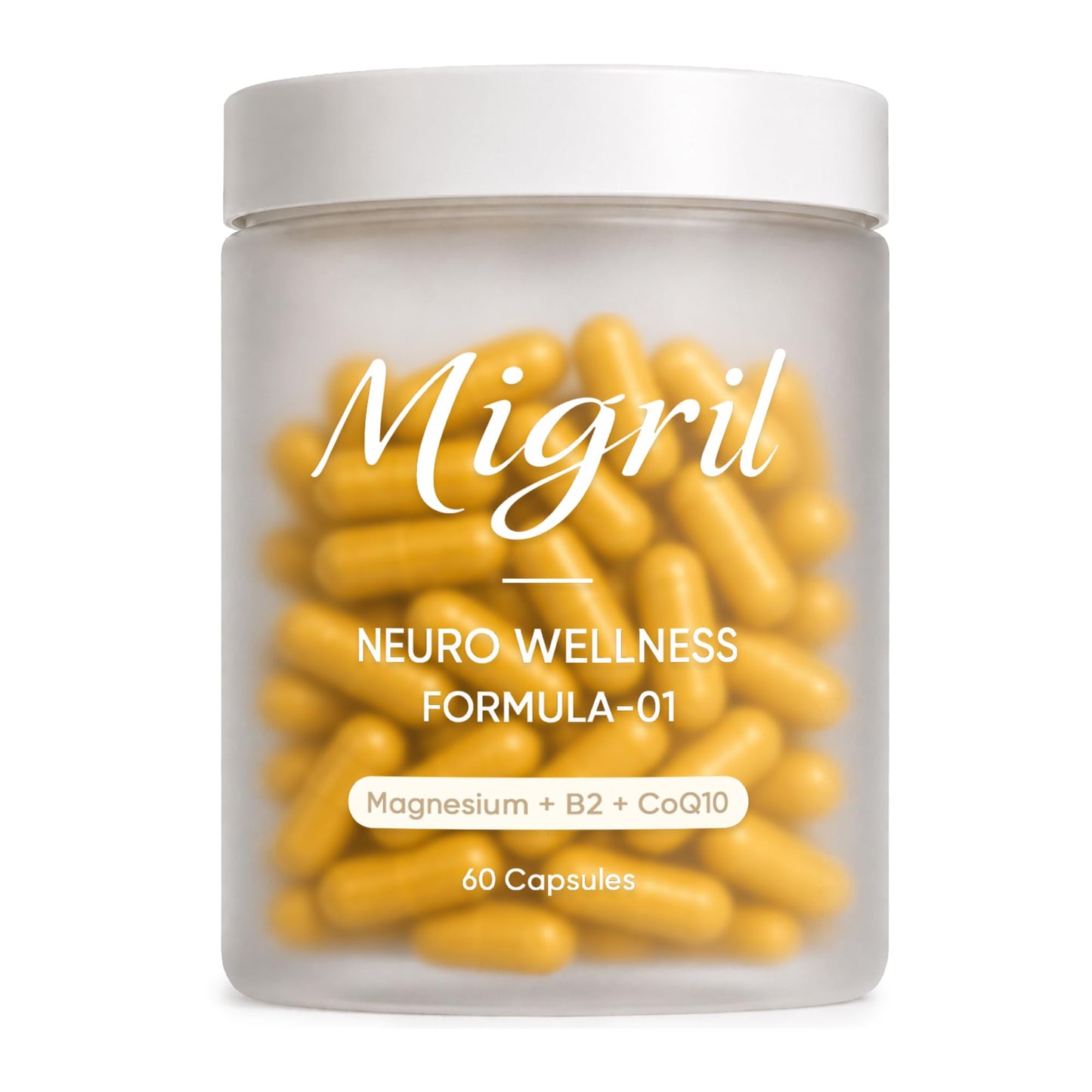 EVERVISION Migril Magnesium with Riboflavin B2 & CoQ10 Daily Head Comfort & Wellness Support for Adults Magnesium Supplement Formula Capsule 60 Count