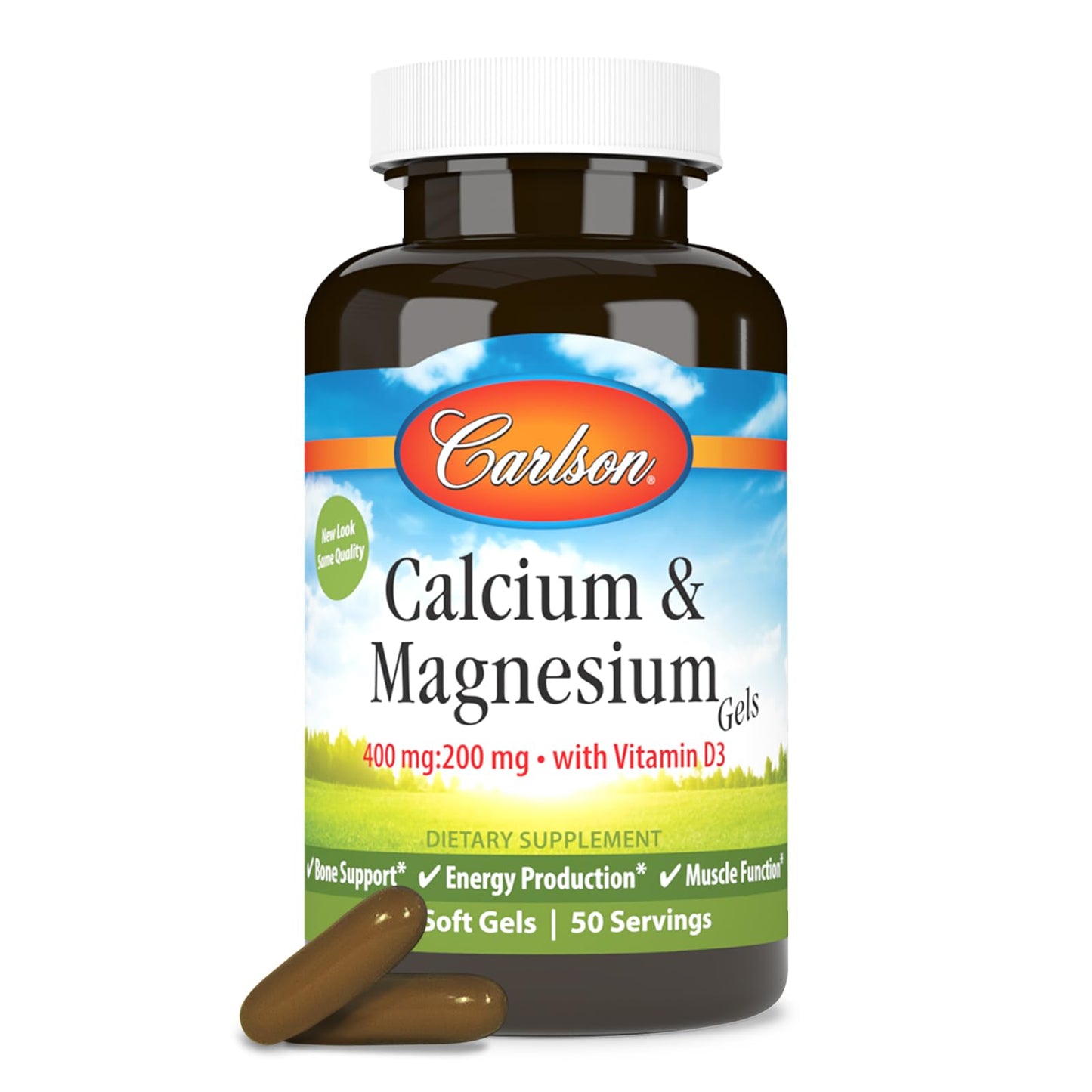 Carlson Calcium & Magnesium Gels Softgels 100 Count