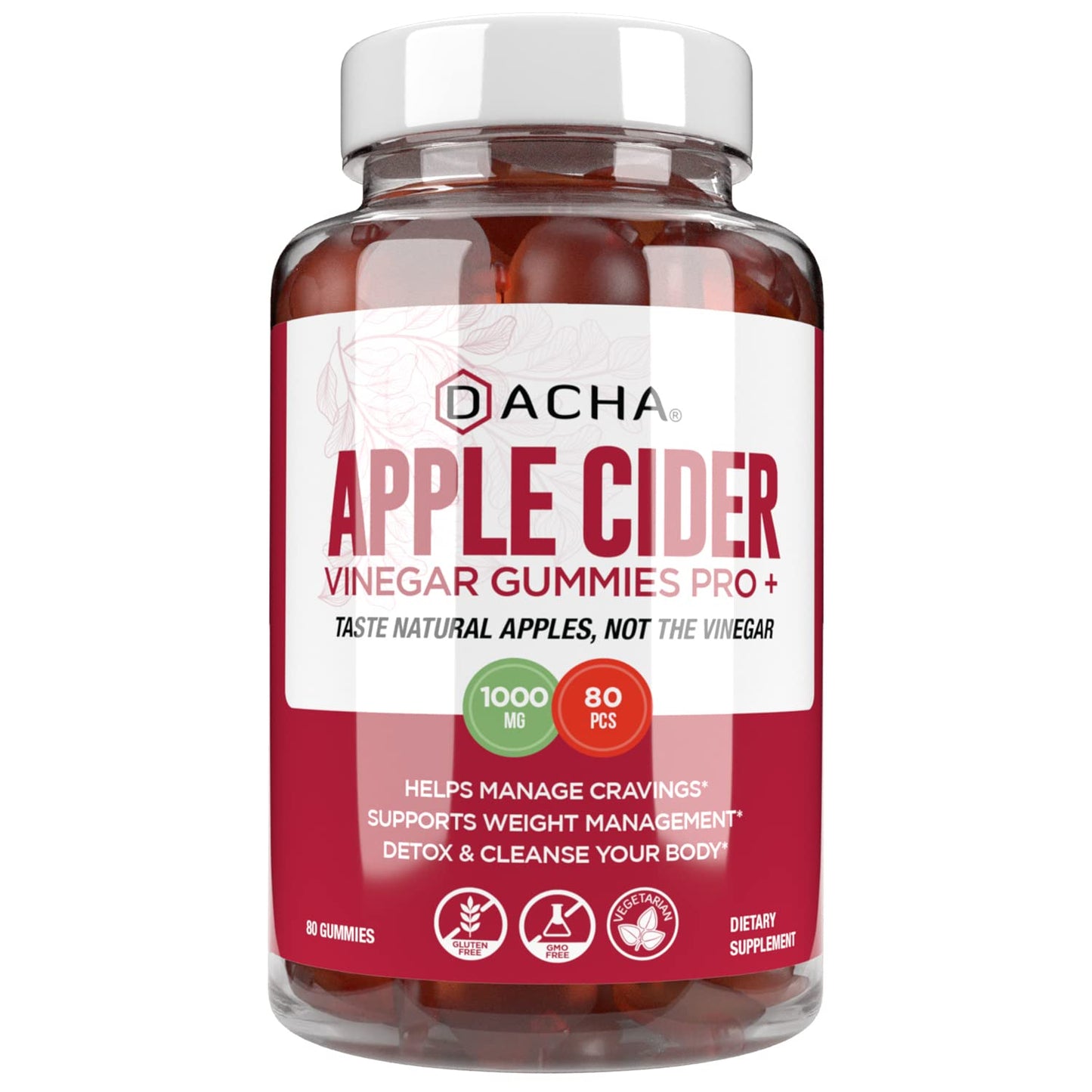DACHA Premium Apple Cider Vinegar Gummies, 80 Count