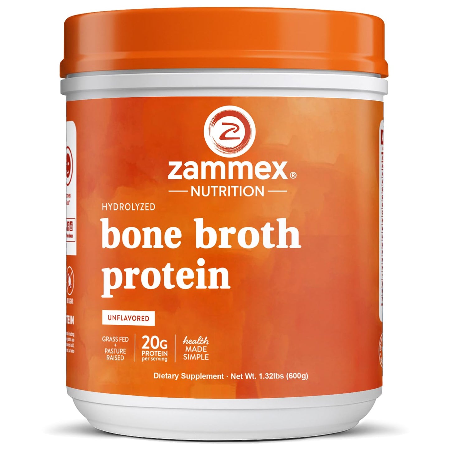 Zammex Beef Bone Broth Protein Powder Unflavored, 1 Count