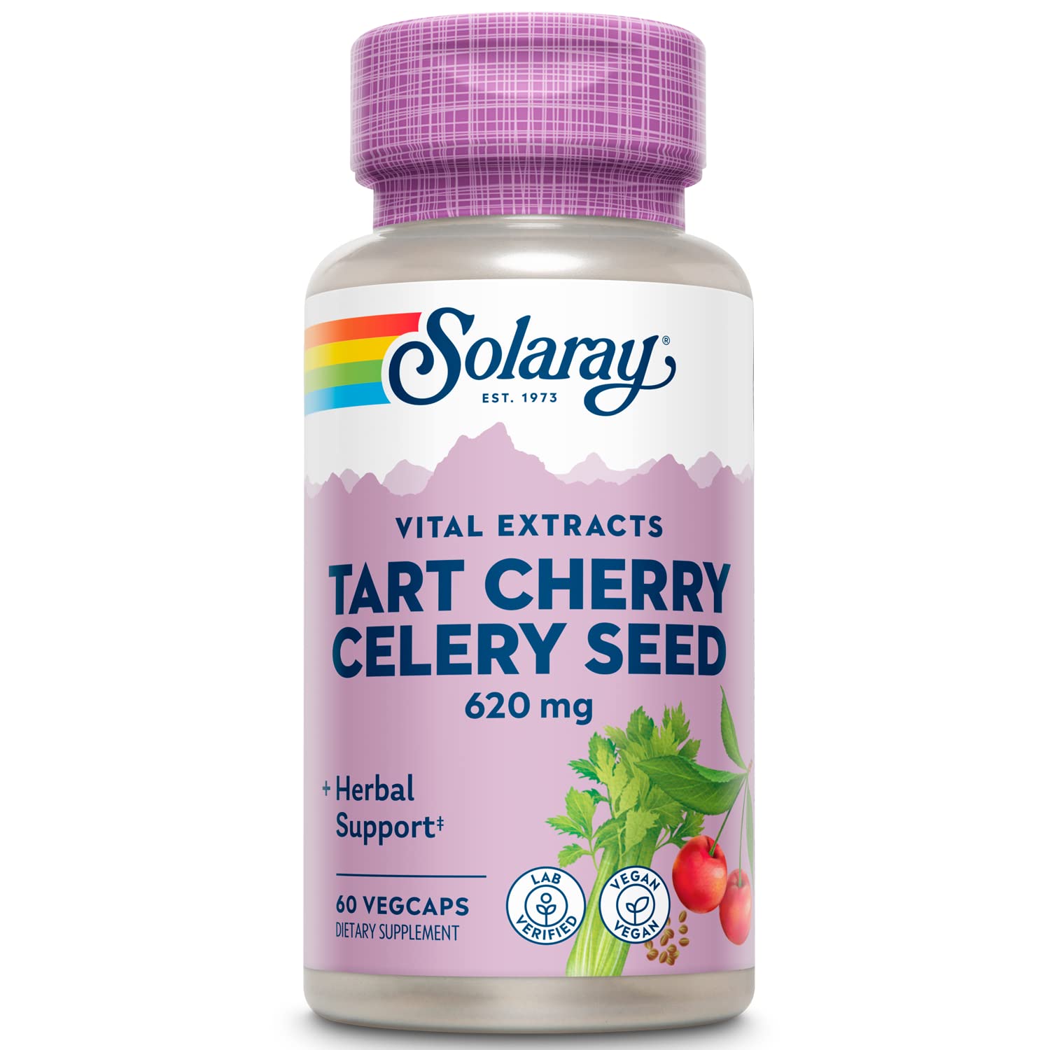 Solaray Tart Cherry and Celery Seed 620 mg 60 Veg Caps
