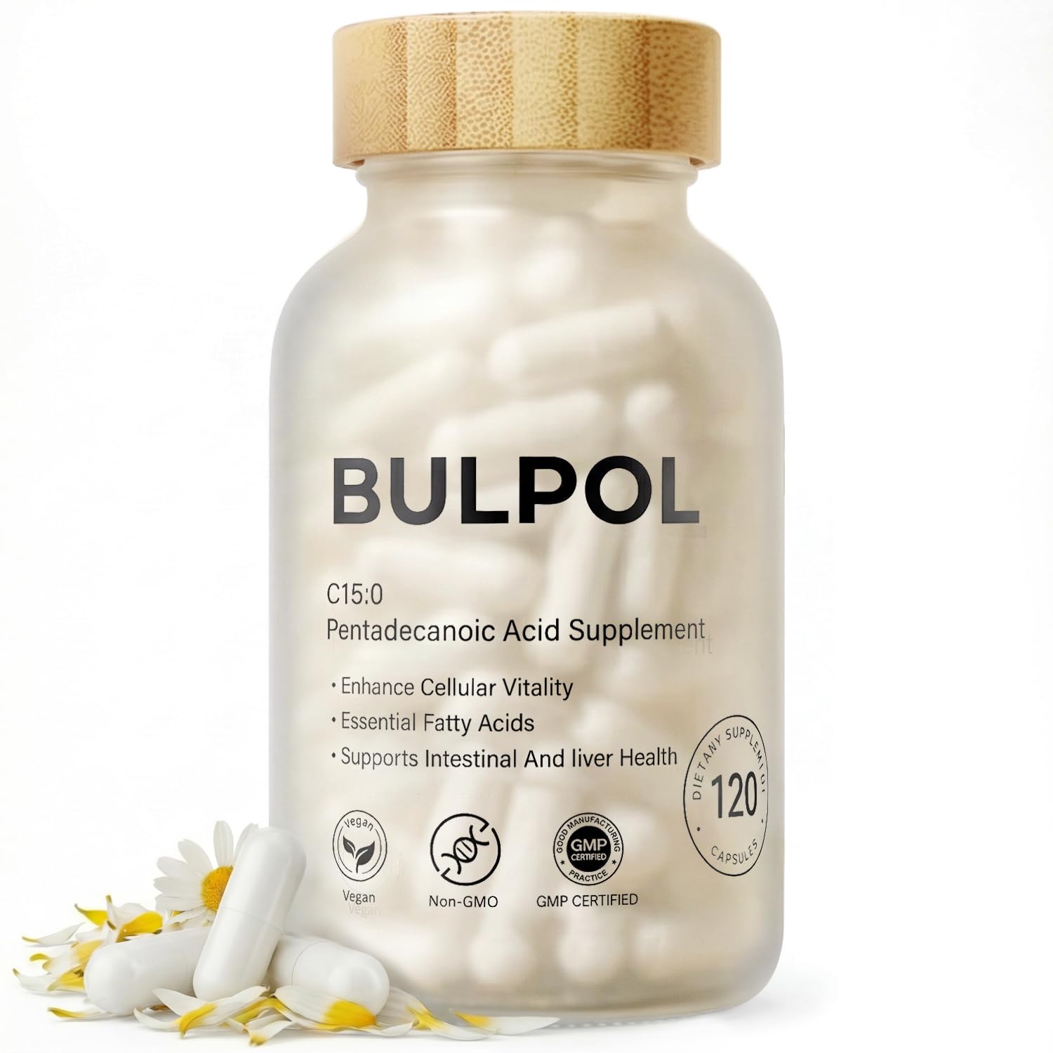 BULPOL Pentadecanoic Acid (C15:0) Capsules, 300 mg per Serving, 120 Capsules