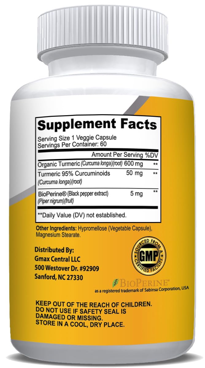 NusaPure Turmeric Curcumin Veggie Capsules 60 Capsules