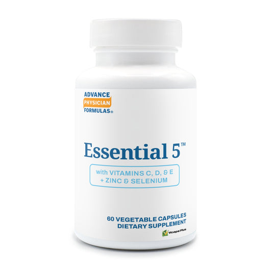 Advance Physician Formulas Essential 5: Vitamins C, D, & E + Zinc & Selenium Vegetable Capsules, 60 Count