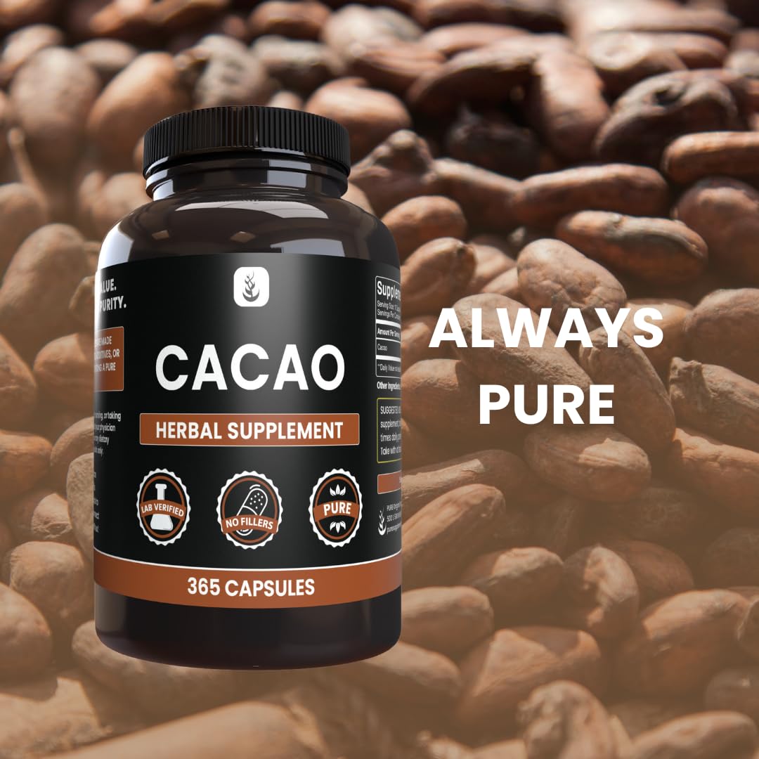PURE ORIGINAL INGREDIENTS Cacao Capsules 365