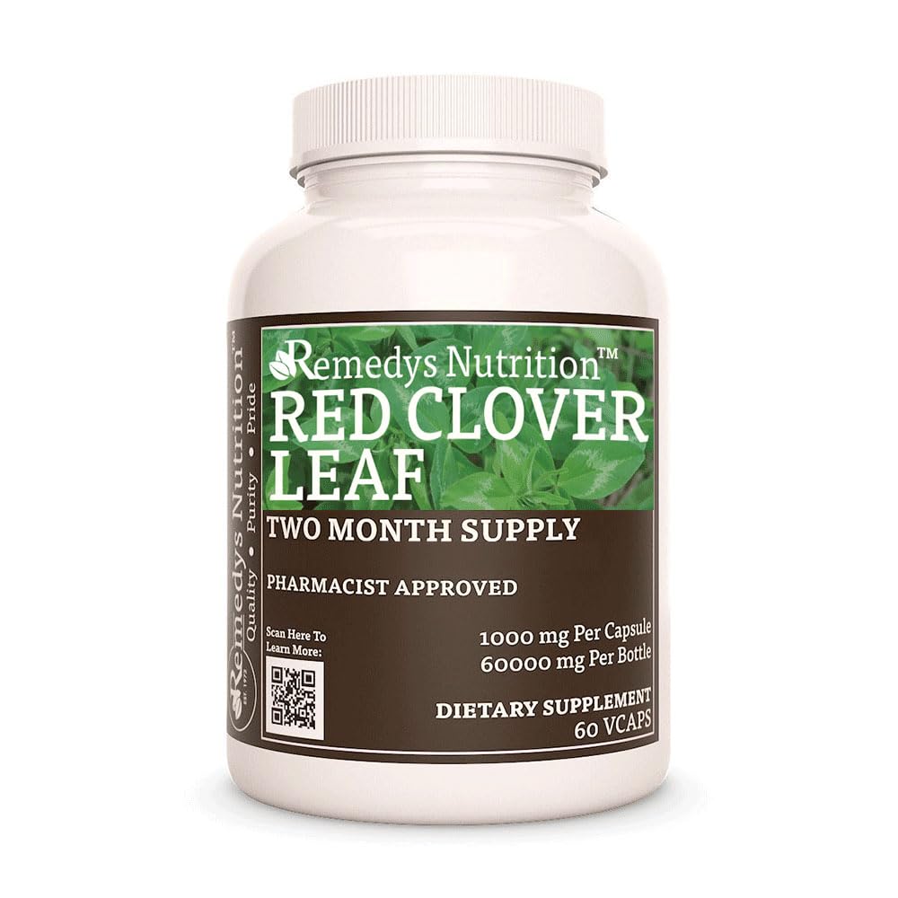 Remedy’s Nutrition Red Clover Leaf 1000 mg Vegan Capsules, 60 Count