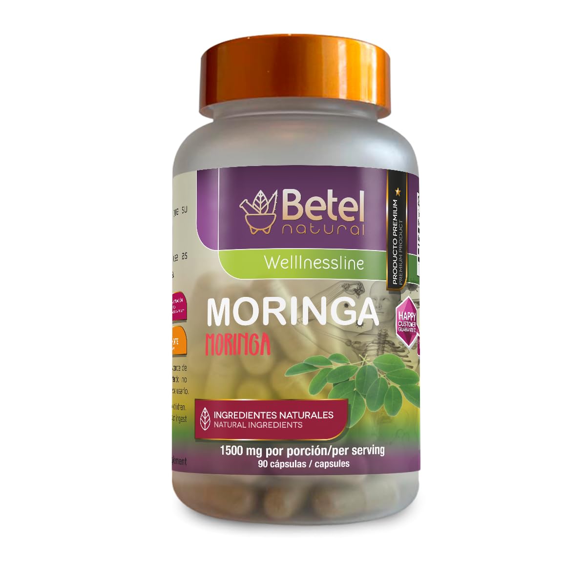 Betel Natural Moringa Oleifera Capsules (1500 mg per Serving), 1 Count