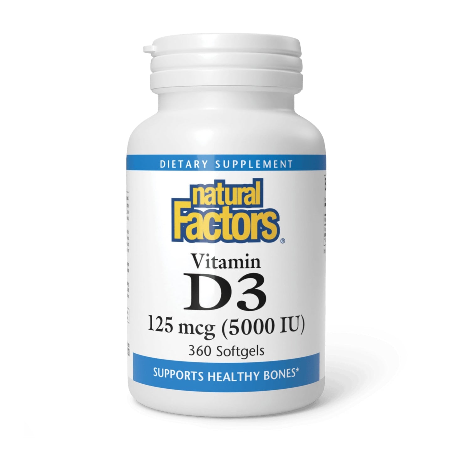 Natural Factors Vitamin D3 5000 IU (125 mcg) Softgels 360