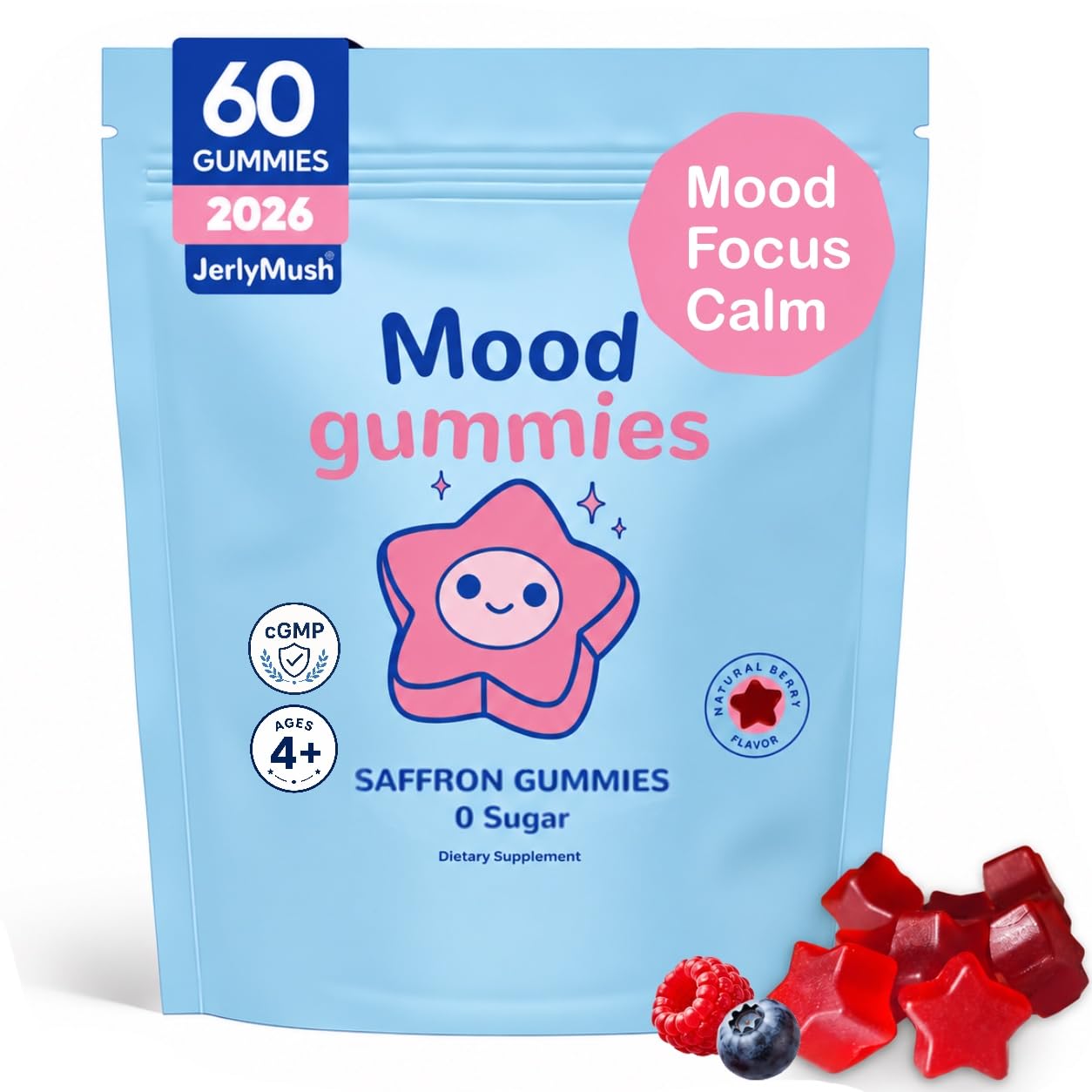 JerlyMush Saffron Gummies for Kids 60 Count