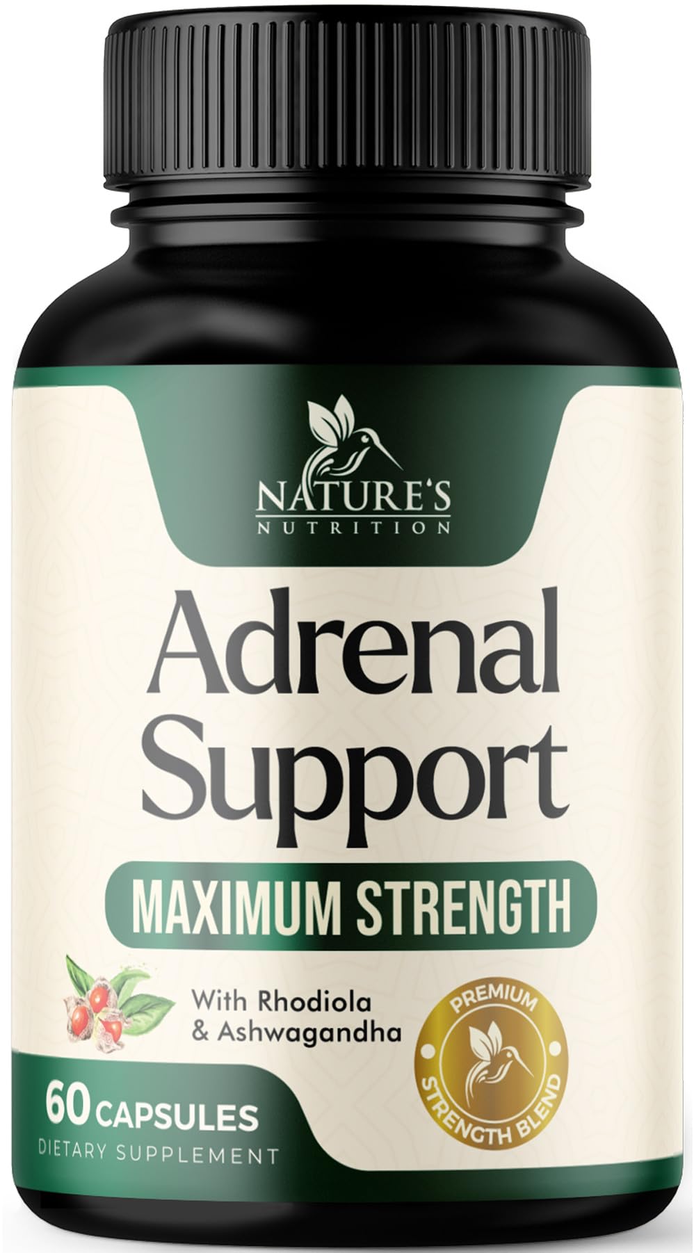 Nature's Nutrition Adrenal Support Supplements Cortex Complex Capsule, 60 Count