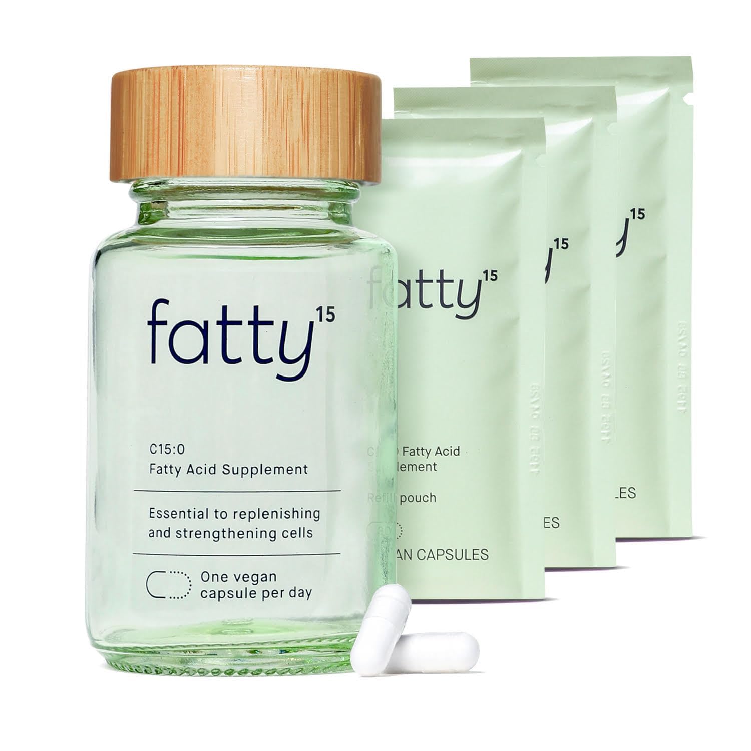Fatty15 C15:0 Pentadecanoic Acid Healthy Aging Supplement Capsules 90 Count