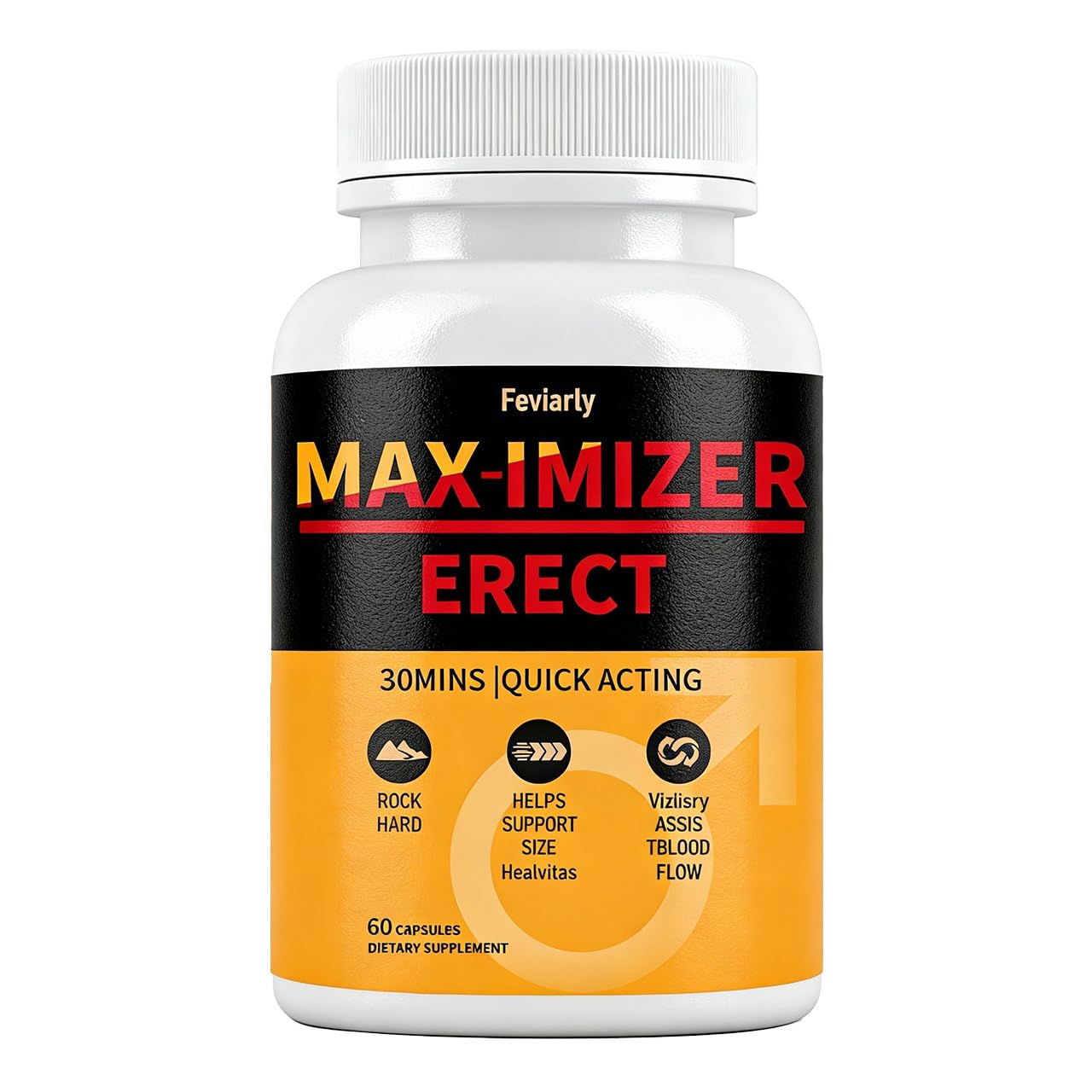 Feviarly Fast Acting Supplement for Men+Drive, Erect Maximizer Supplement, Max Size 60 Capsules