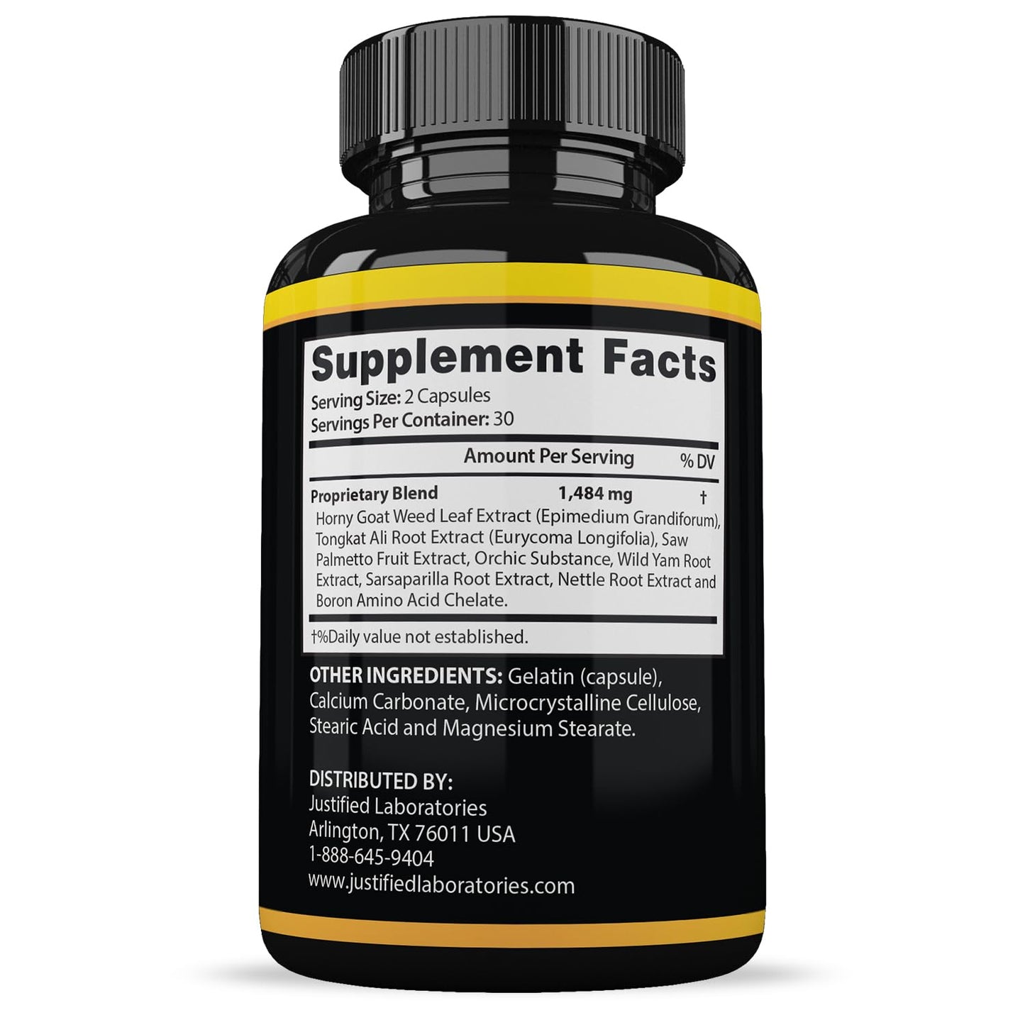 Justified Laboratories Sizegenix Men’s Health Supplement 1484mg 120 Capsules