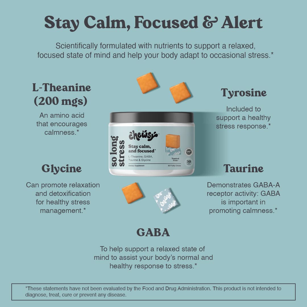 CHEWSY So Long Stress Calm Fruity Chews Chewable 30 Count