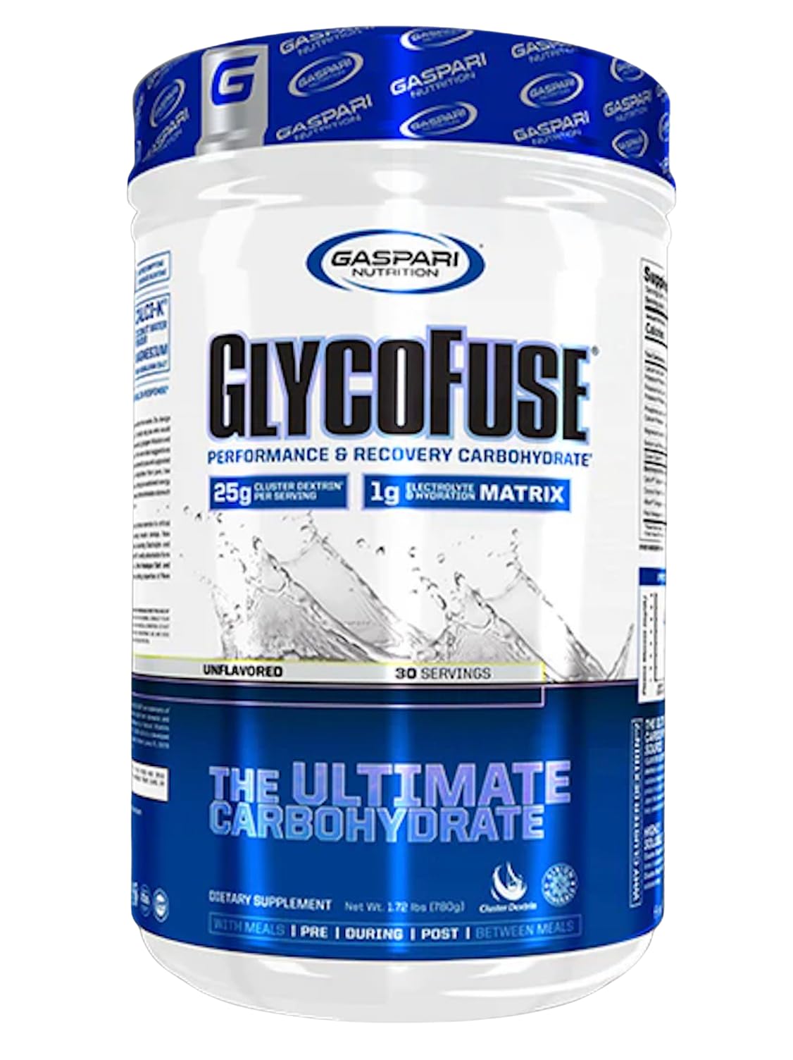 Gaspari Nutrition Glycofuse: Performance and Recovery Carbohydrate, 25g Cluster Dextrin and 1g Electrolyte and Hydration Matrix Powder, 30 Servings