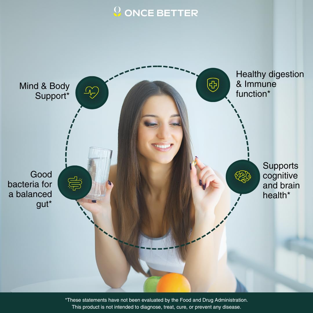 Once Better Stress & Gut Support Supplement Capsule 60 Count