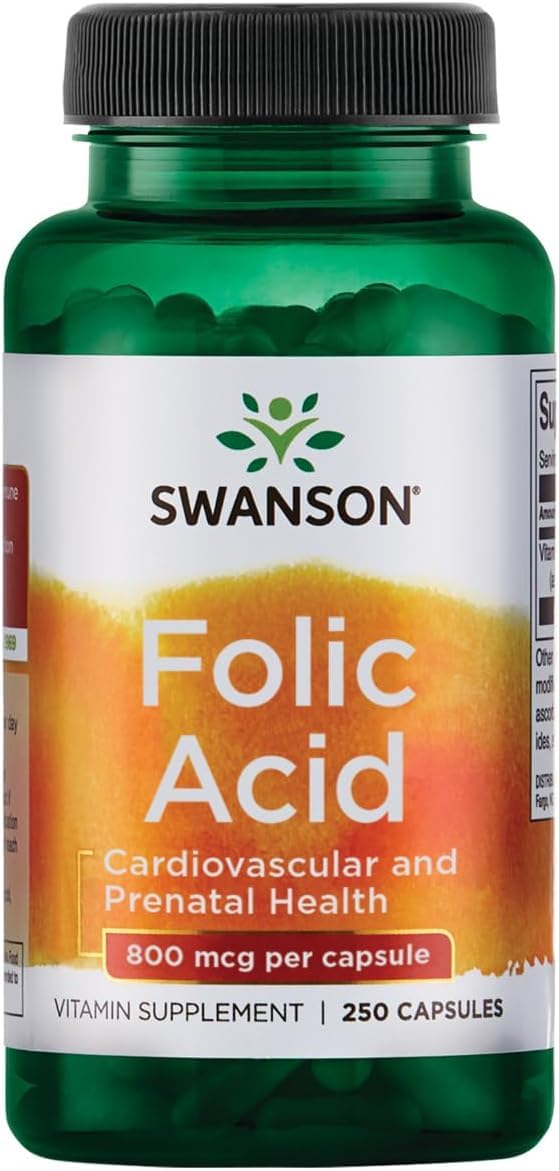 Swanson Folic Acid 800 mcg (1Vitamin 335 mcg Dfe Folate) Capsules 250