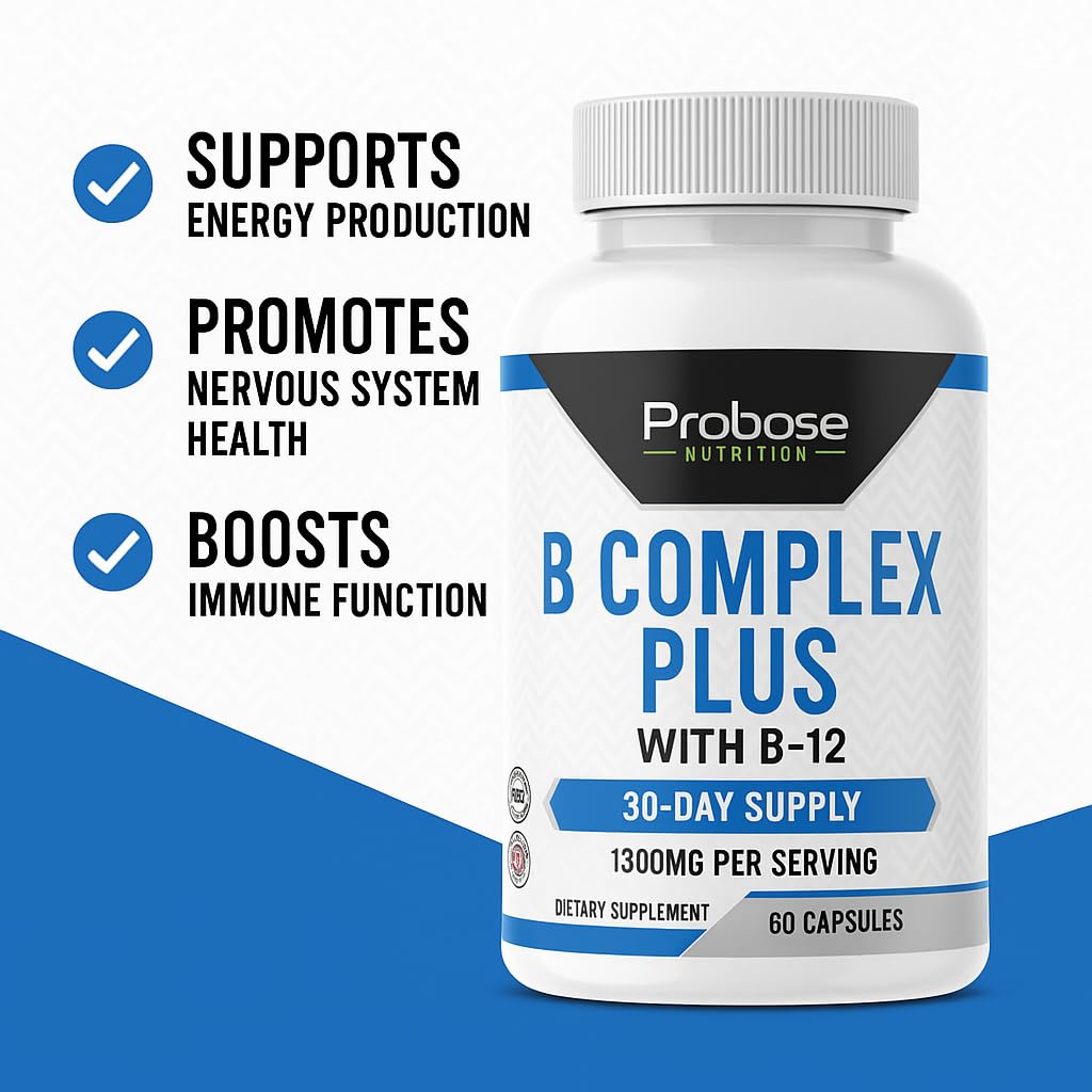 Probase Nutrition B Complex Plus with B-12, 60 Capsules