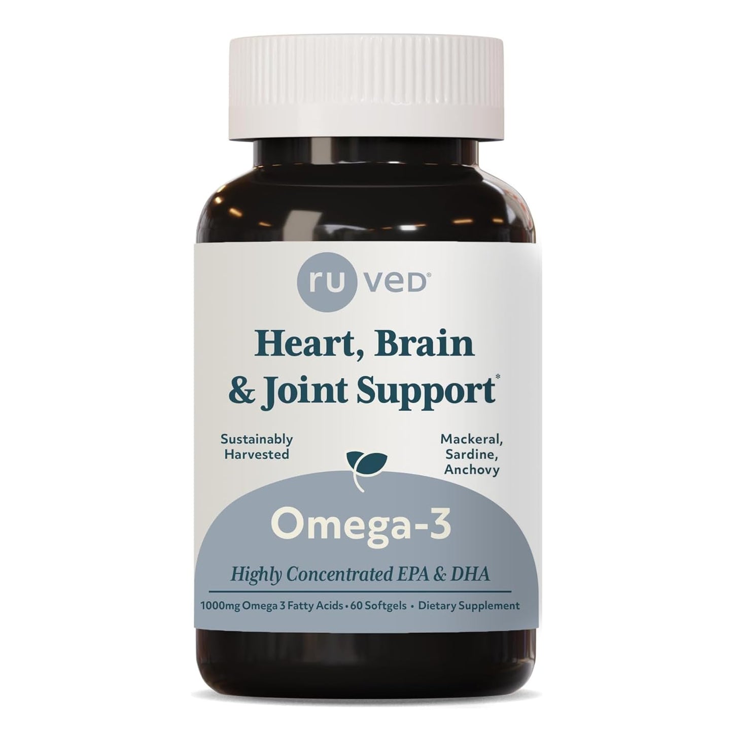 R-U VED Omega-3 Fish Oil 1000mg EPA & DHA Softgels, 60 Count