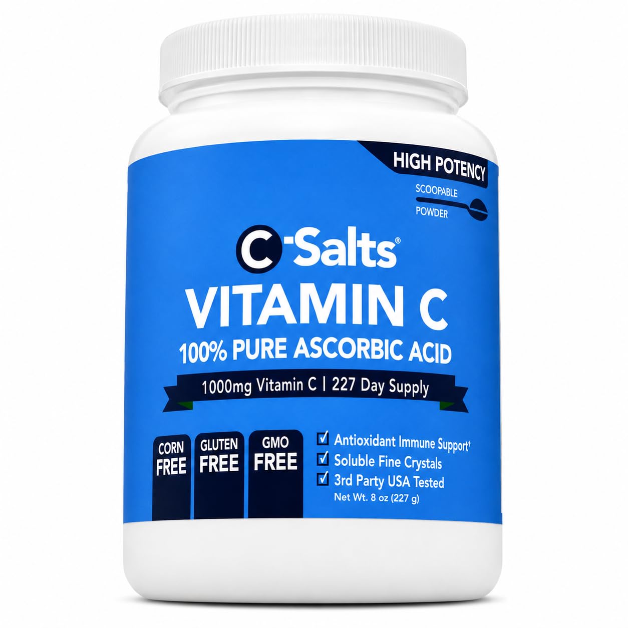 C-Salts Ascorbic Acid Powder 1000mg - Vitamin C Supplement, 8 oz