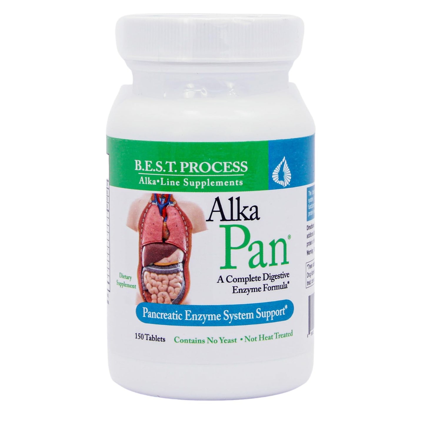Morter HealthSystem AlkaPan Best Process Alkaline Natural Digestive Supplement Pancreatic Enzymes with Antioxidant-Rich Superfoods & Digestive Herbs, 150 Tablets