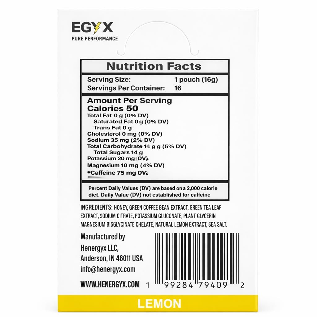 EGYX Honey-Based Energy Gel, 16 Count