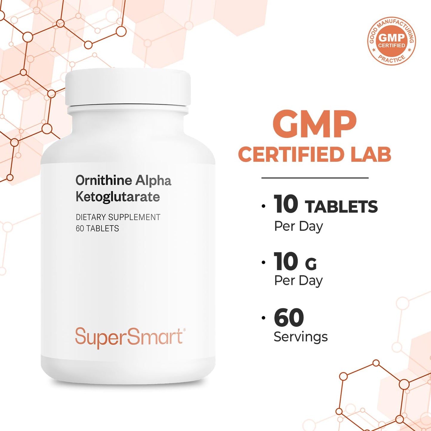 Supersmart Ornithine Alpha Ketoglutarate OKG Tablet 60 Tablets