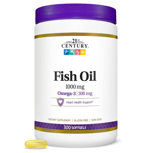 21st Century Fish Oil 1000 mg Softgels, 300 Softgels