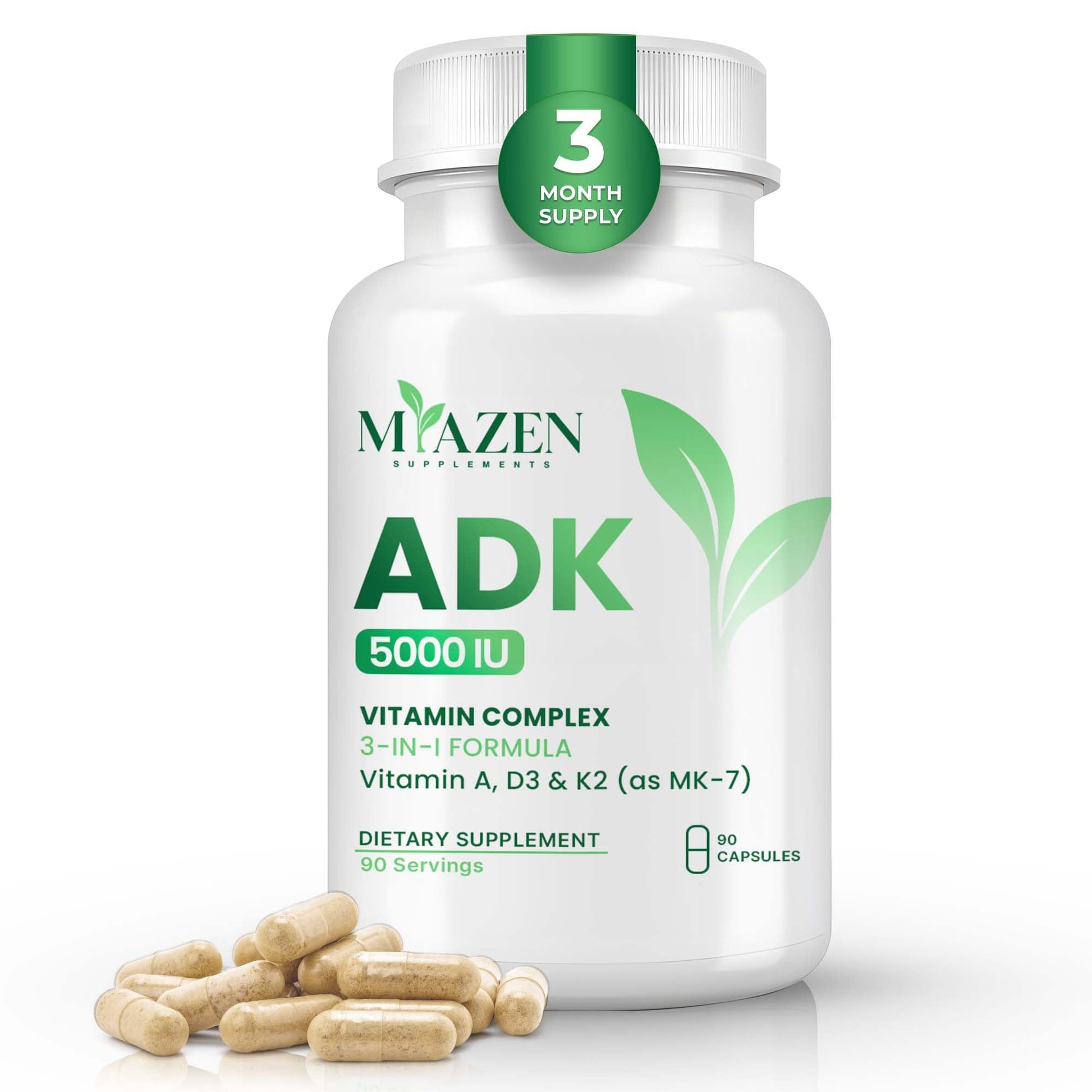 Miazen ADK 5 Vitamin Supplement 5000 IU Capsules, 90 Count
