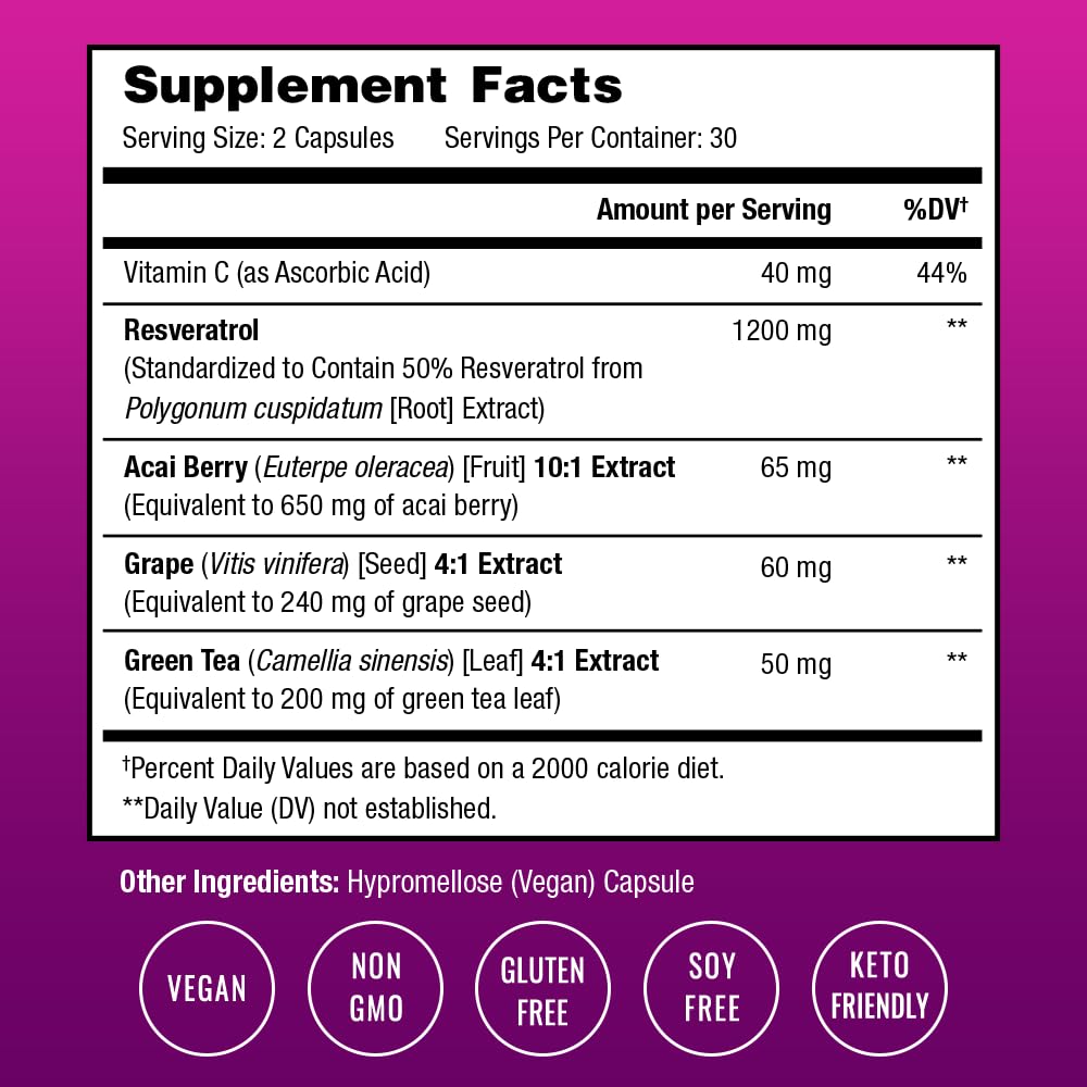 NutraChamps Resveratrol Complex Capsules, 60 Capsules