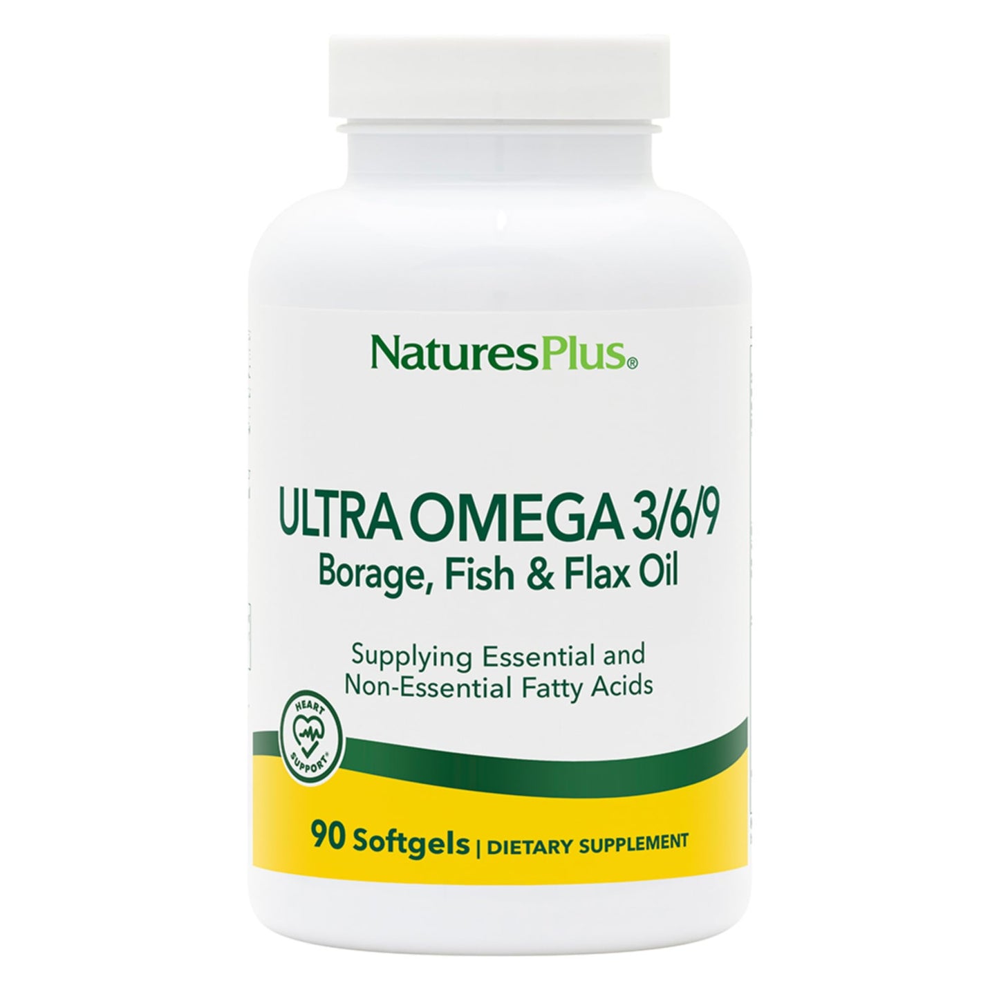 NaturesPlus Ultra Omega 3/6/9 - Borage, Fish & Flax Oil Supplement, 90 Softgels