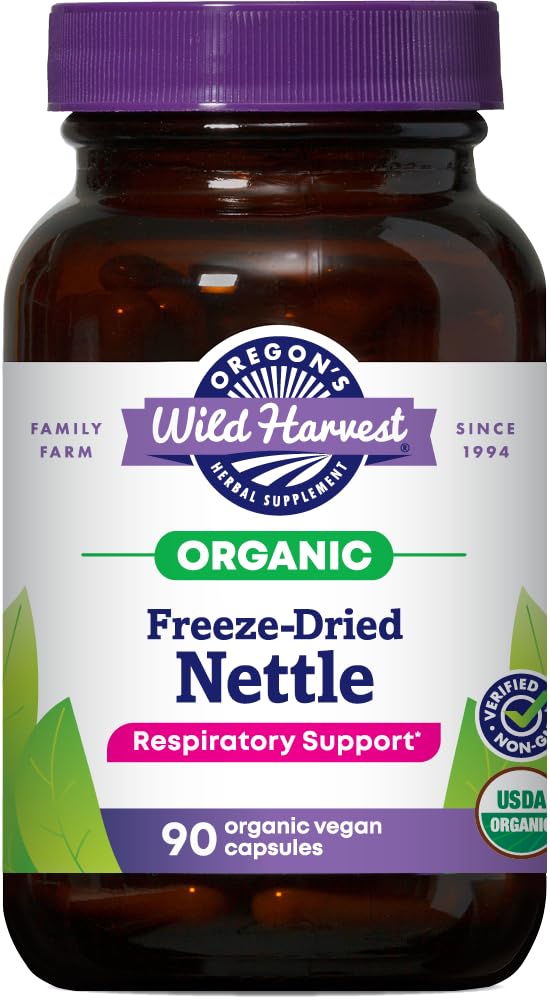 Oregon's Wild Harvest Certified Organic Nettle Capsules with Stinging Hairs, 90 Count