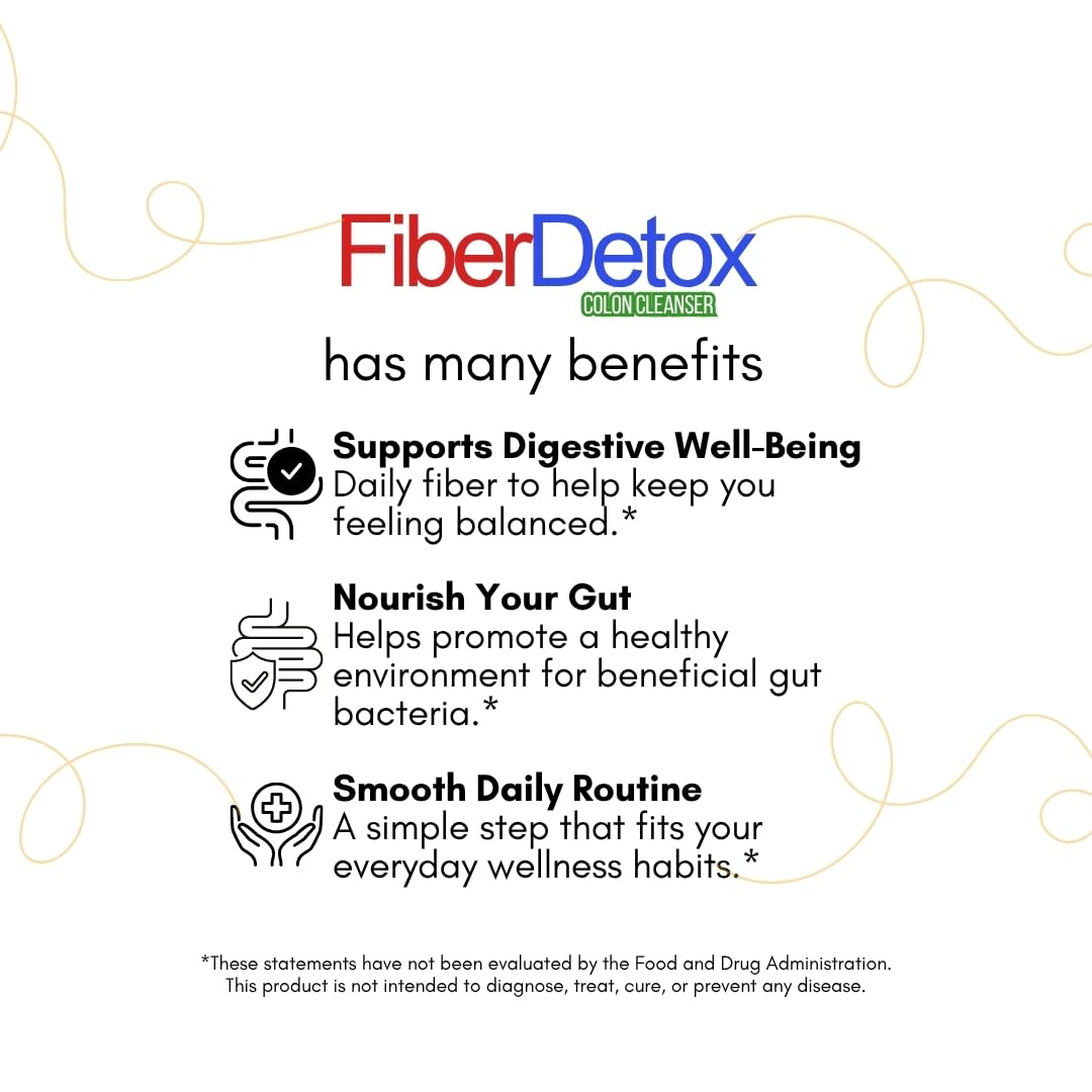 GuzHealth Colon Cleanser Fiber Detox Eliminate Toxins, Constipation Relief, Improve Digestion 90 Capsules