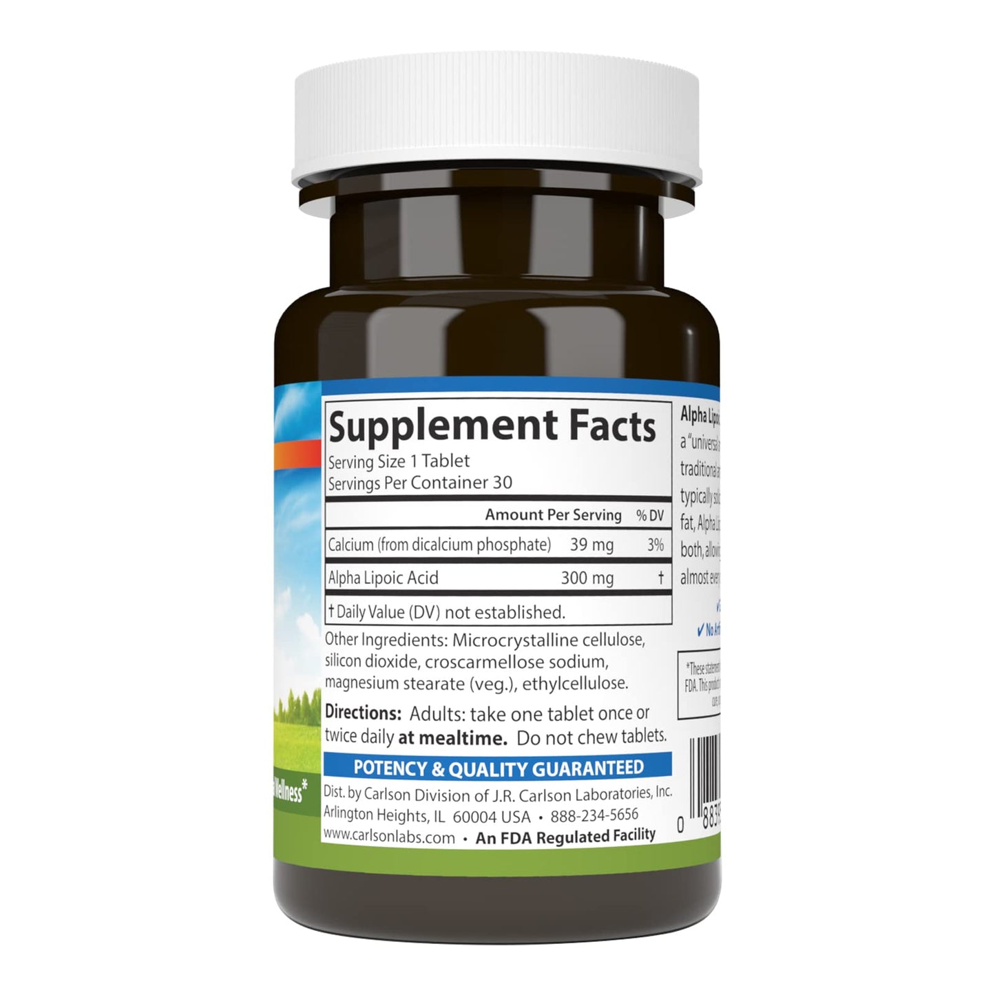 Carlson Alpha Lipoic Acid 300 mg Tablet, 60 Tablets