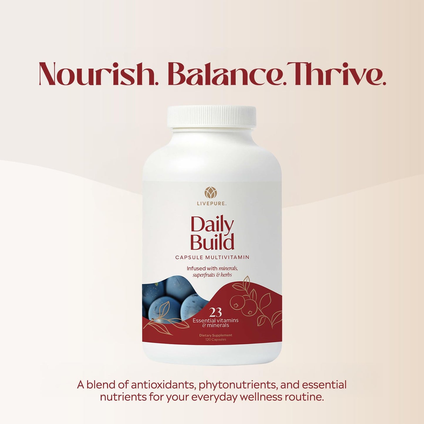 PURE Daily Build Multivitamin, 120 Capsules