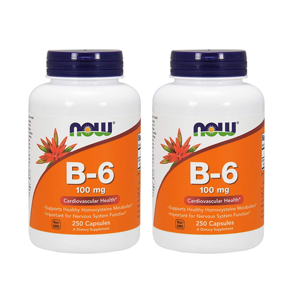 NOW Foods Vitamin B-6 100mg Capsules, 500 Count