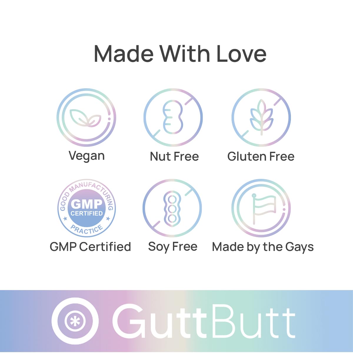 GuttButt Vegan Cleanliness Fiber Supplement Capsules, 120 Capsules