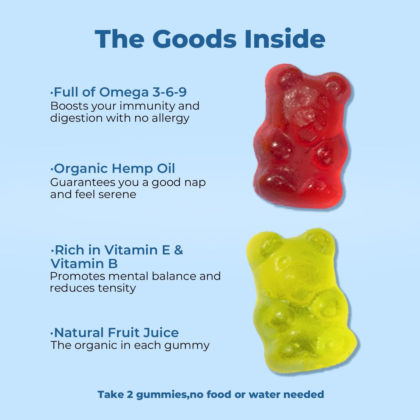 SNEDARK Hemp Gummies Advanced Extra Strength - High Potency Natural Hemp Oil Extract, Great for Peace & Relaxation, Naturals Fruit Flavors - Made in USA, 60 Gummies