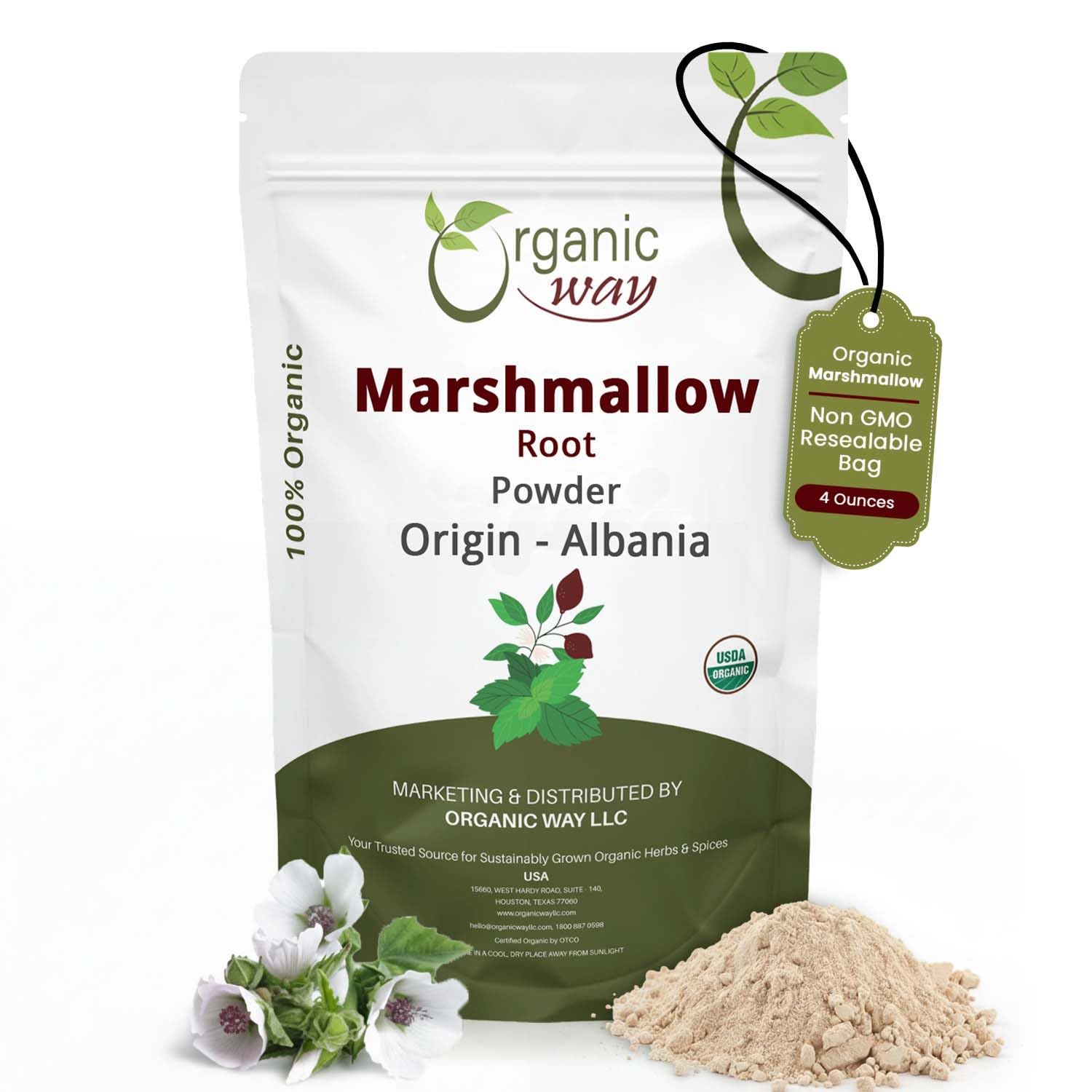 Organic Way Marshmallow Root Powder 4 oz