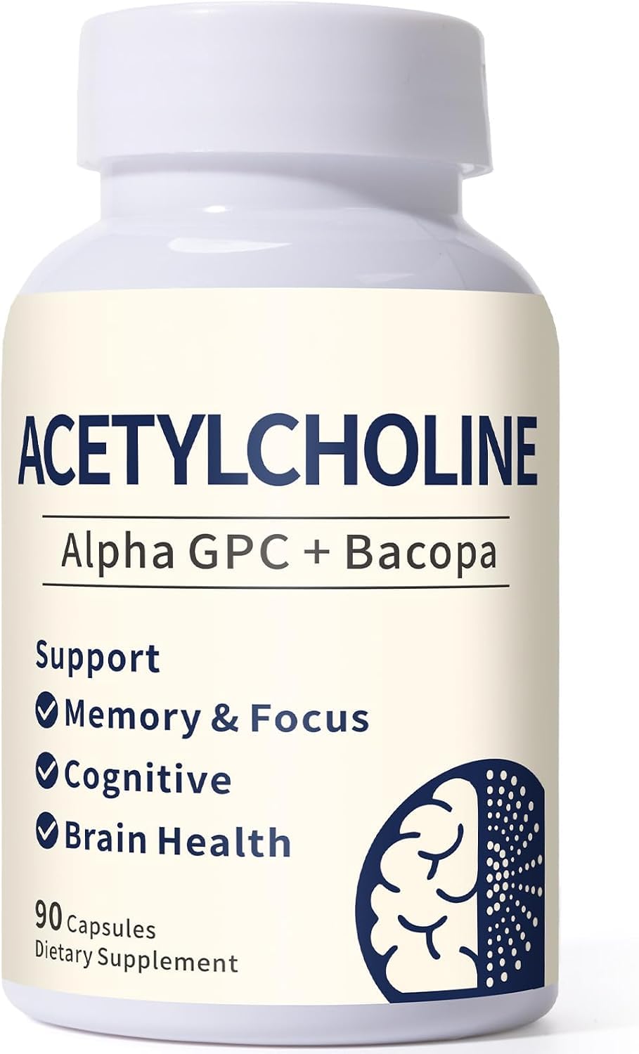 PHENBEN Acetylcholine Supplements – Alpha GPC 600mg + Bacopa – More Effective Than Choline Alone – Supports Memory, Focus & Brain Performance – Capsules 90
