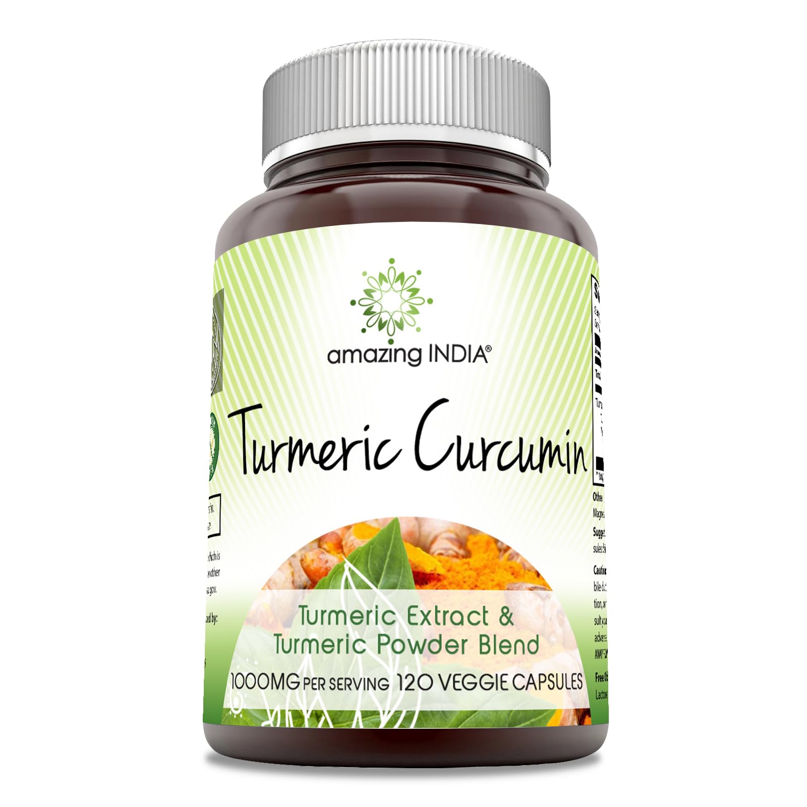 Amazing India Turmeric Curcumin 1000 Mg per Serving Capsule, 1 Bottle