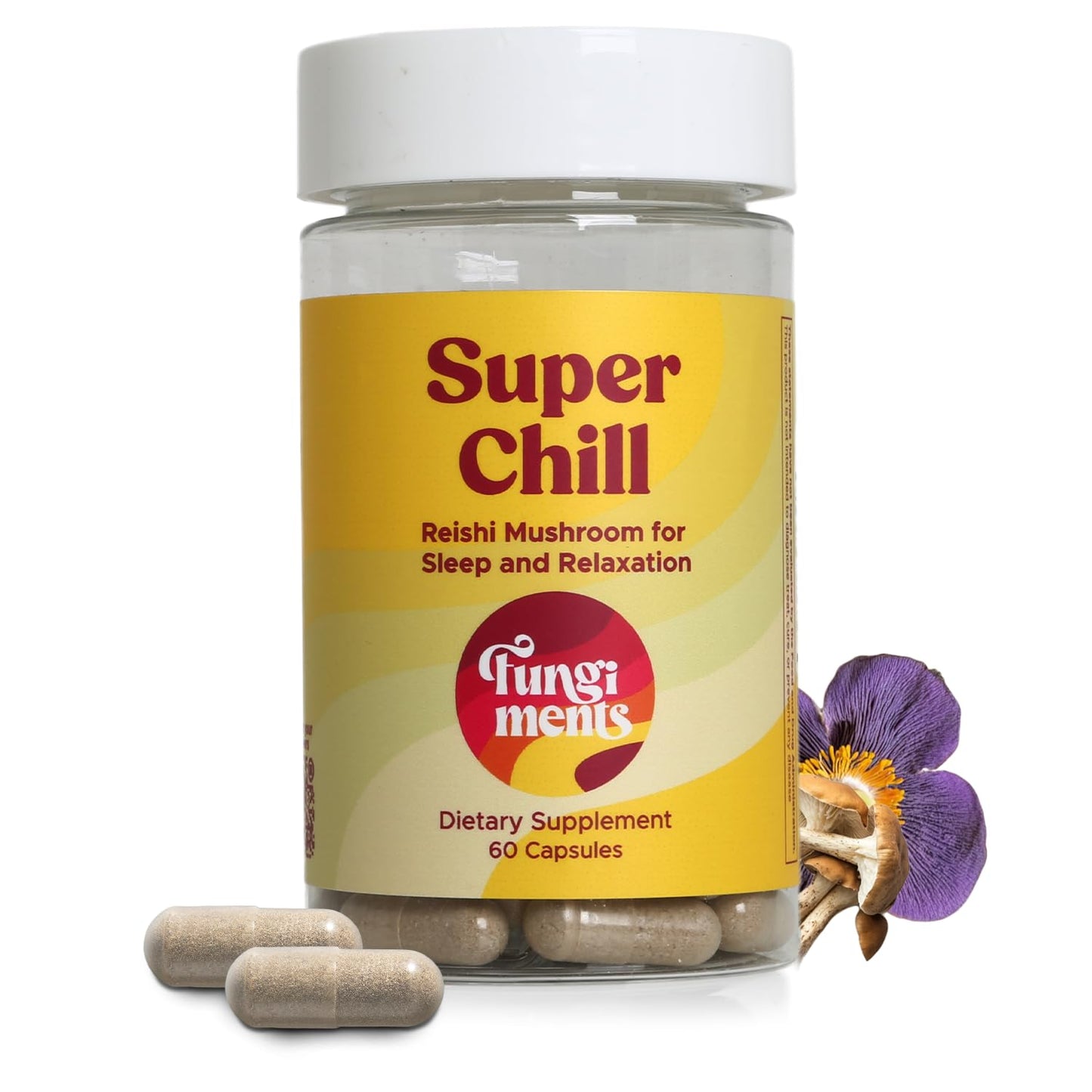 Fungiments Super Chill Reishi Mushroom Supplement 60 Capsules