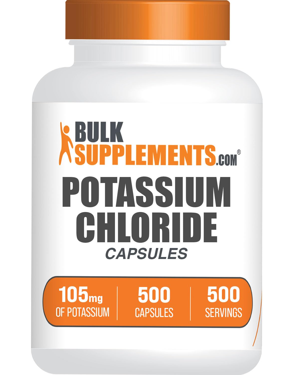 BulkSupplements Potassium Chloride Capsules 500 Count