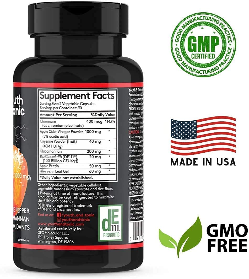 Youth & Tonic Water Loss & Weight Management Support for Women on Period 60 Capsules