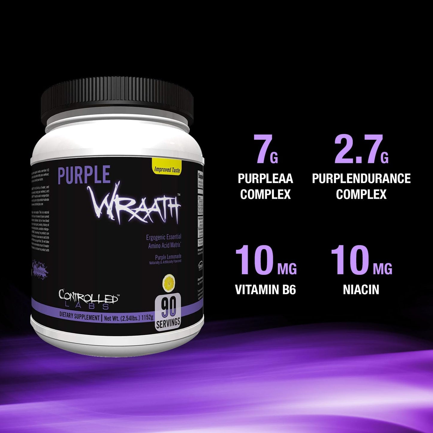 Controlled Labs Purple Wraath BCAA and EAA Amino Acid Supplement with Endurance Blend Intra-Workout Powder, 90 Servings