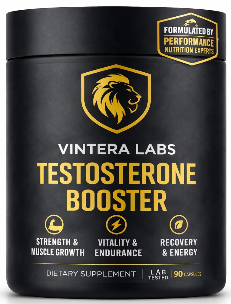 VINTERA LABS Testosterone Booster for Men Maximum Strength Capsules 90 Count